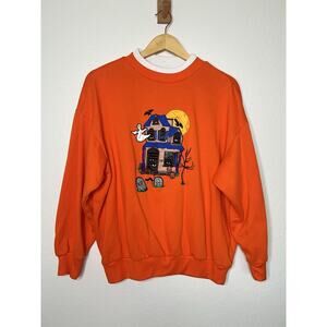 Vintage Basic Editions Halloween Orange Sweatshirt Size Large